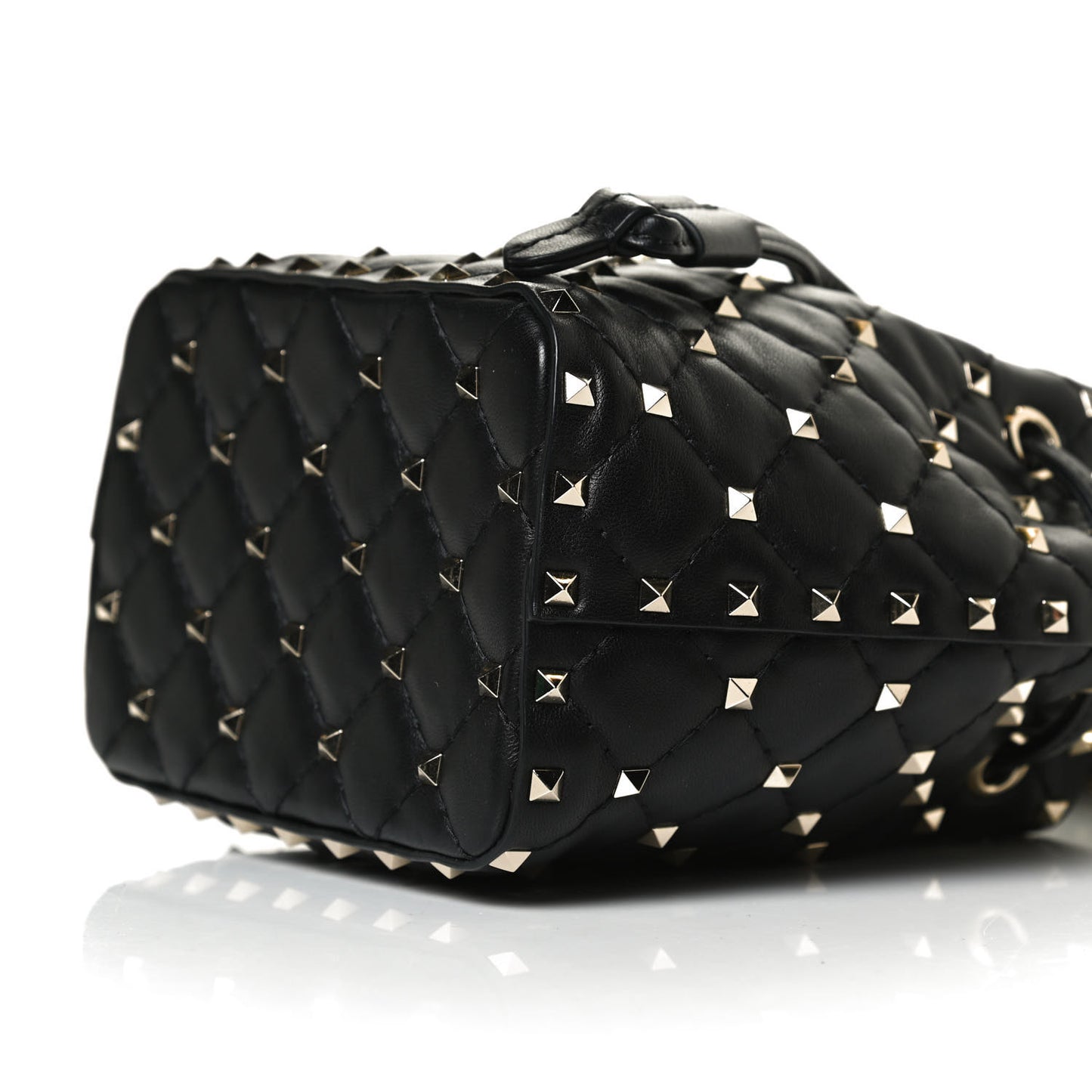 Nappa Mini Rockstud Spike Bucket Bag Black
