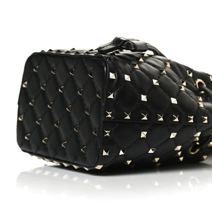 Valentino Garavani Nappa Mini Rockstud Spike Bucket Bag Black 9 of 12