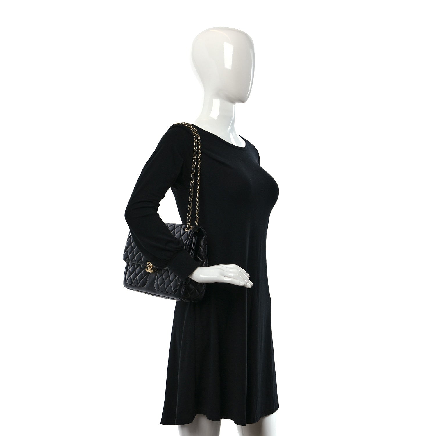 Chanel Shiny Lambskin Quilted Pocket Flap Black 2 of 10