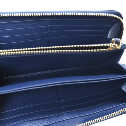 Prada Vitello Daino Metal Zip Around Wallet Blue 5 of 9