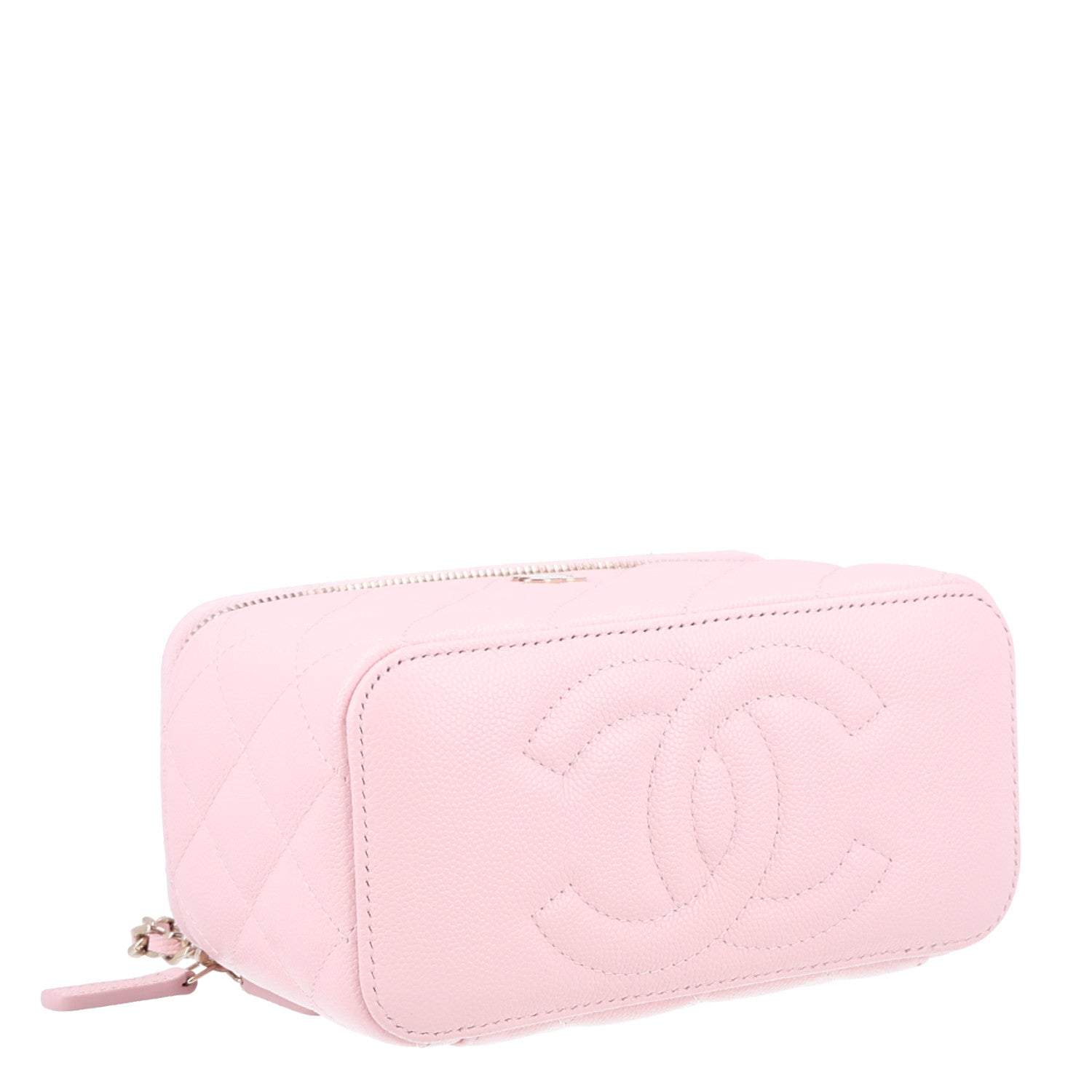 Chanel Caviar Quilted Small Vanity Case With Chain Pink 4 of 10