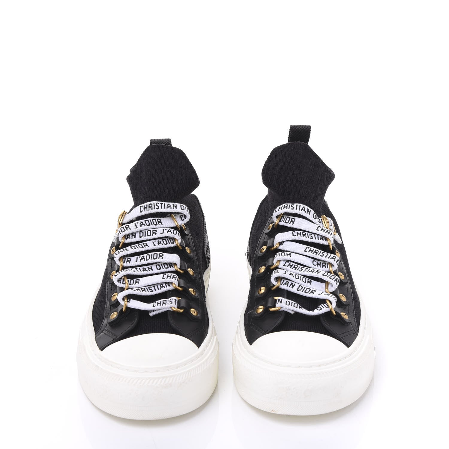 Christian Dior Technical Mesh Calfskin Womens Walk'N'Dior High Top Sneaker 36.5 Black 3 of 7