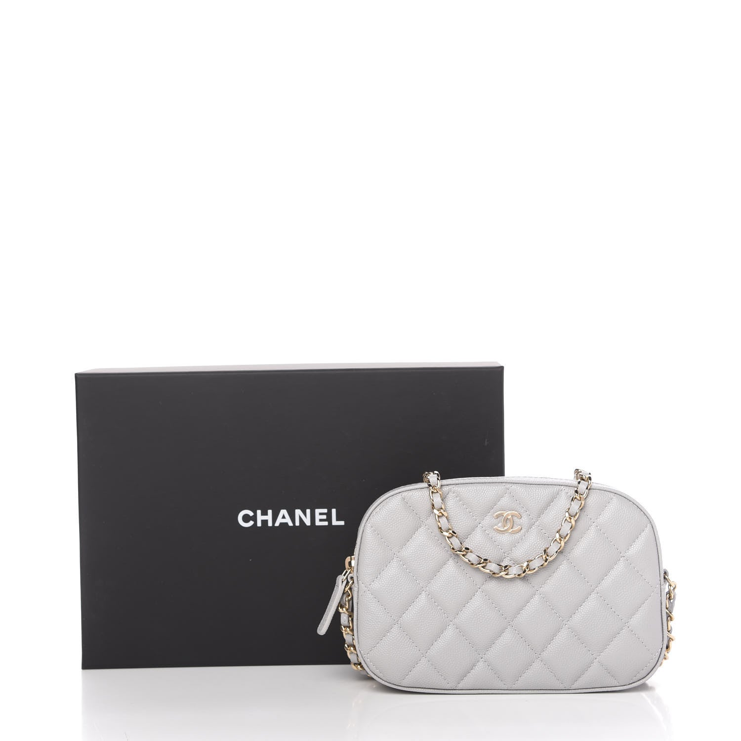 Chanel Caviar Quilted Camera Case Grey 11 of 11