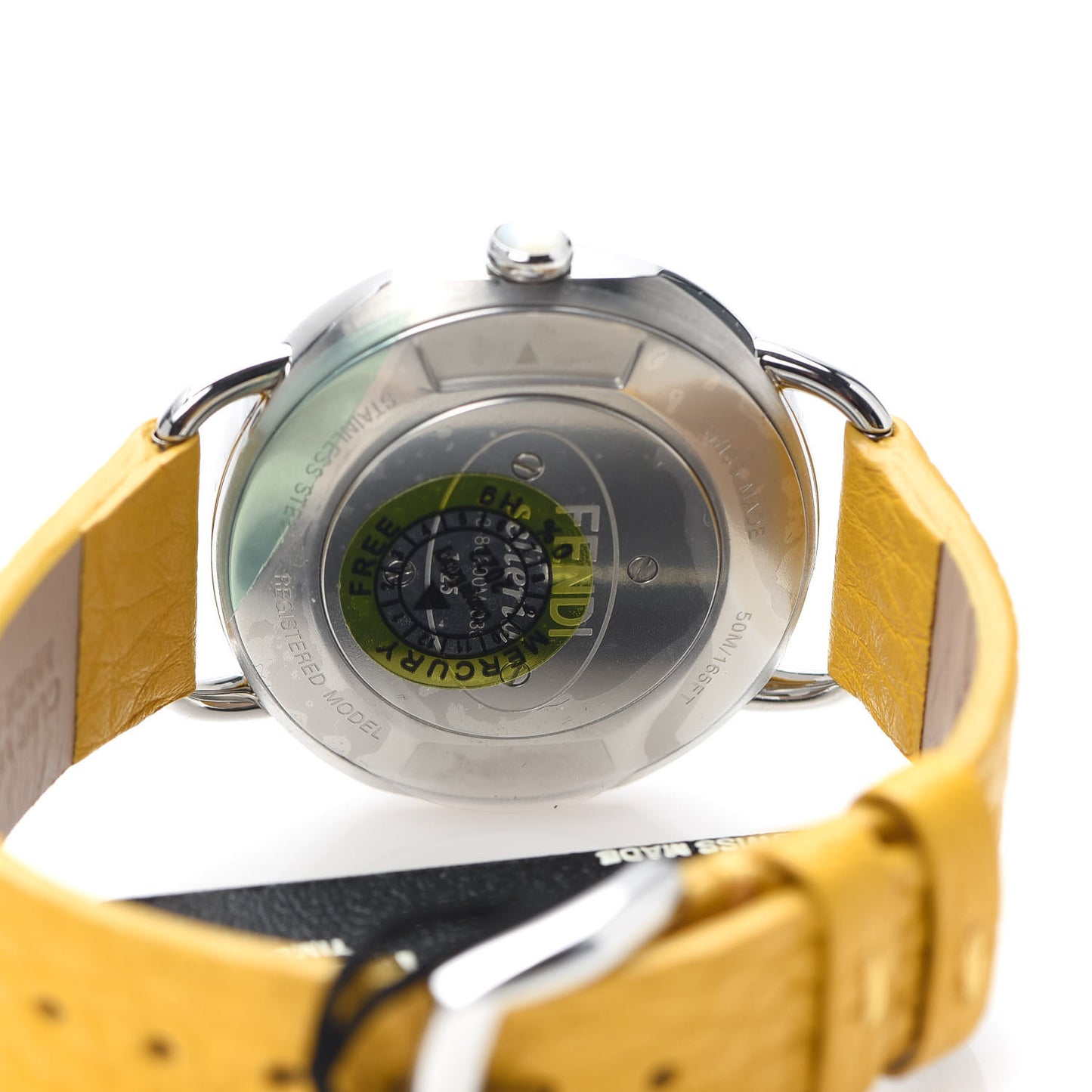 Stainless Steel Calfskin Mother of Pearl 36mm Selleria Quartz Watch Yellow