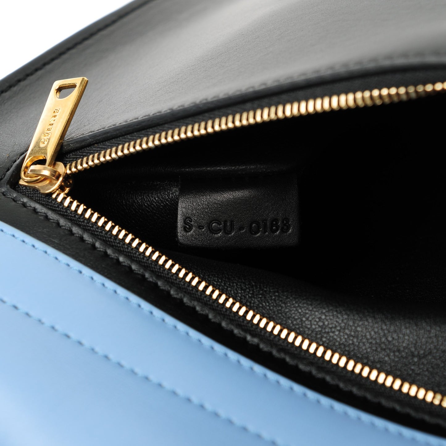 Smooth Calfskin Medium Tri-Color Trapeze Blue Lavender