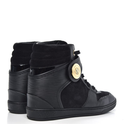 Louis Vuitton Epi Suede Postmark Wedge Sneakers 36 Black 4 of 8