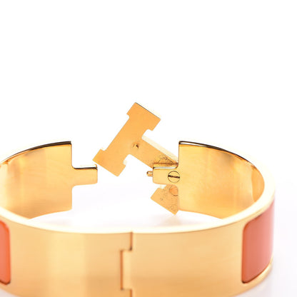 Hermes Enamel Wide Clic Clac H Bracelet GM Orange 5 of 6