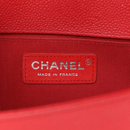 Chanel Caviar Chevron Quilted Medium Boy Flap Red 6 of 11
