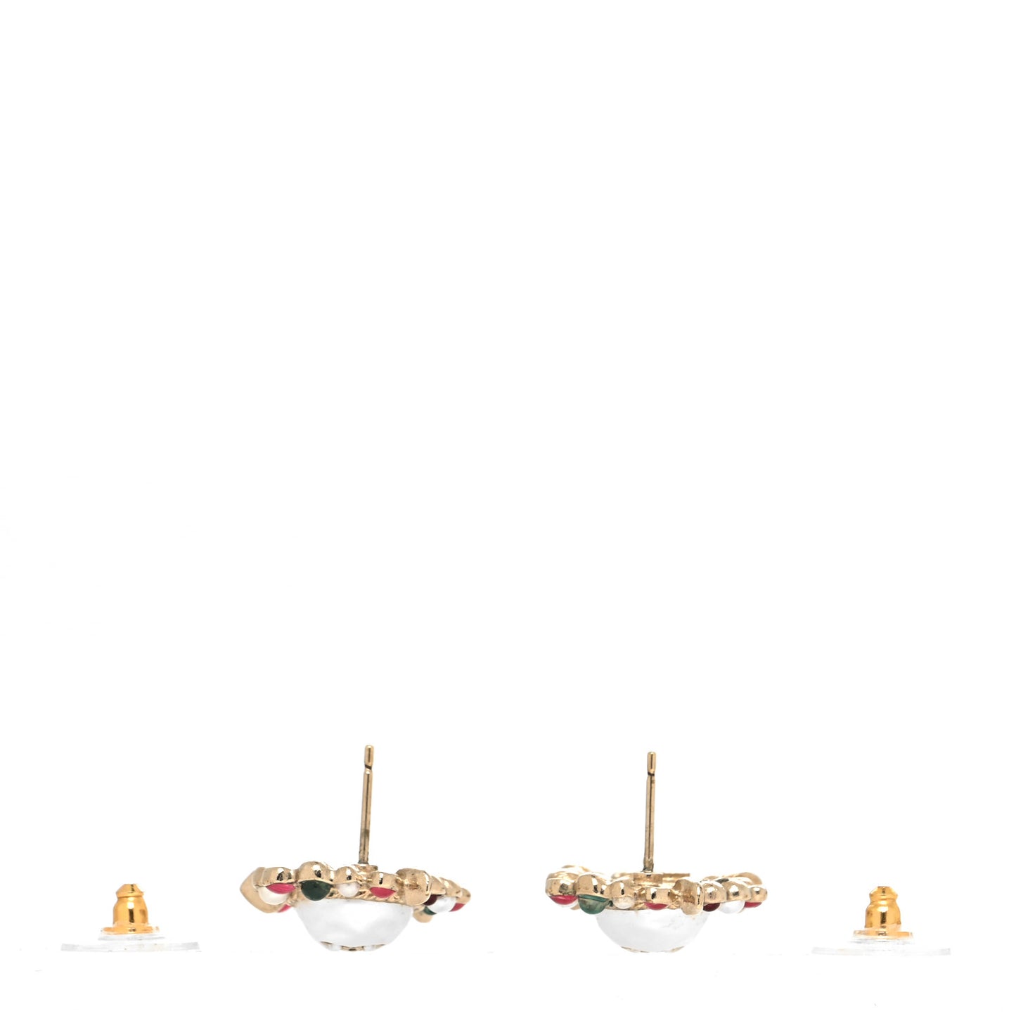 Pearl Resin CC Earrings Multicolor Gold