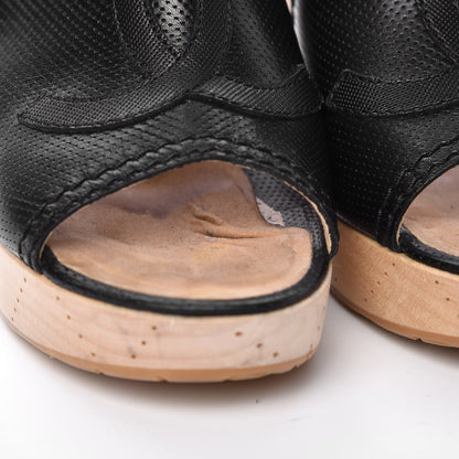 Chanel Lambskin Perforated Wood CC Clogs 38 Black 14 of 14