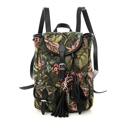 Saint Laurent Canvas Floral Print Festival Backpack Black 1 of 10