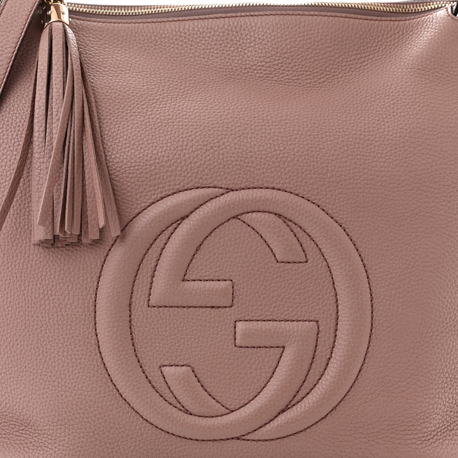 Gucci Pebbled Calfskin Large Soho Hobo Camelia 8 of 10