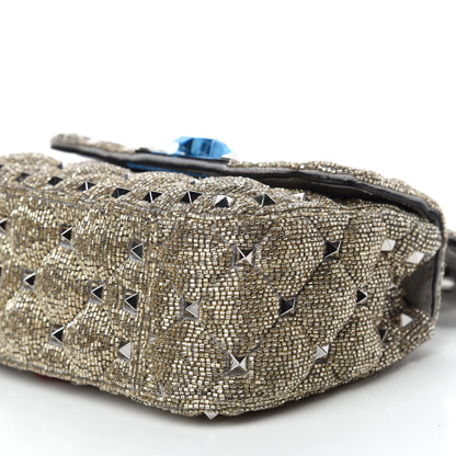 Valentino Garavani Beaded Micro Rockstud Spike It Shoulder Bag Silver 7 of 10