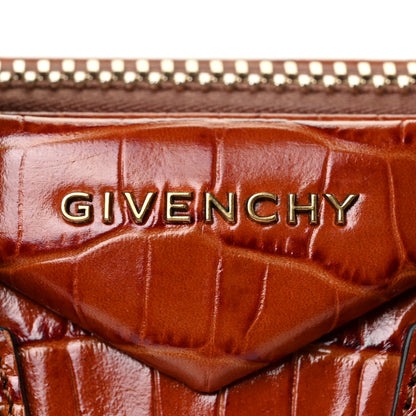 Givenchy Calfskin Crocodile Embossed Mini Antigona Cognac 10 of 10