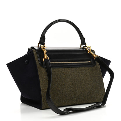 Celine Smooth Calfskin Felt Trapeze Khaki 3 of 12