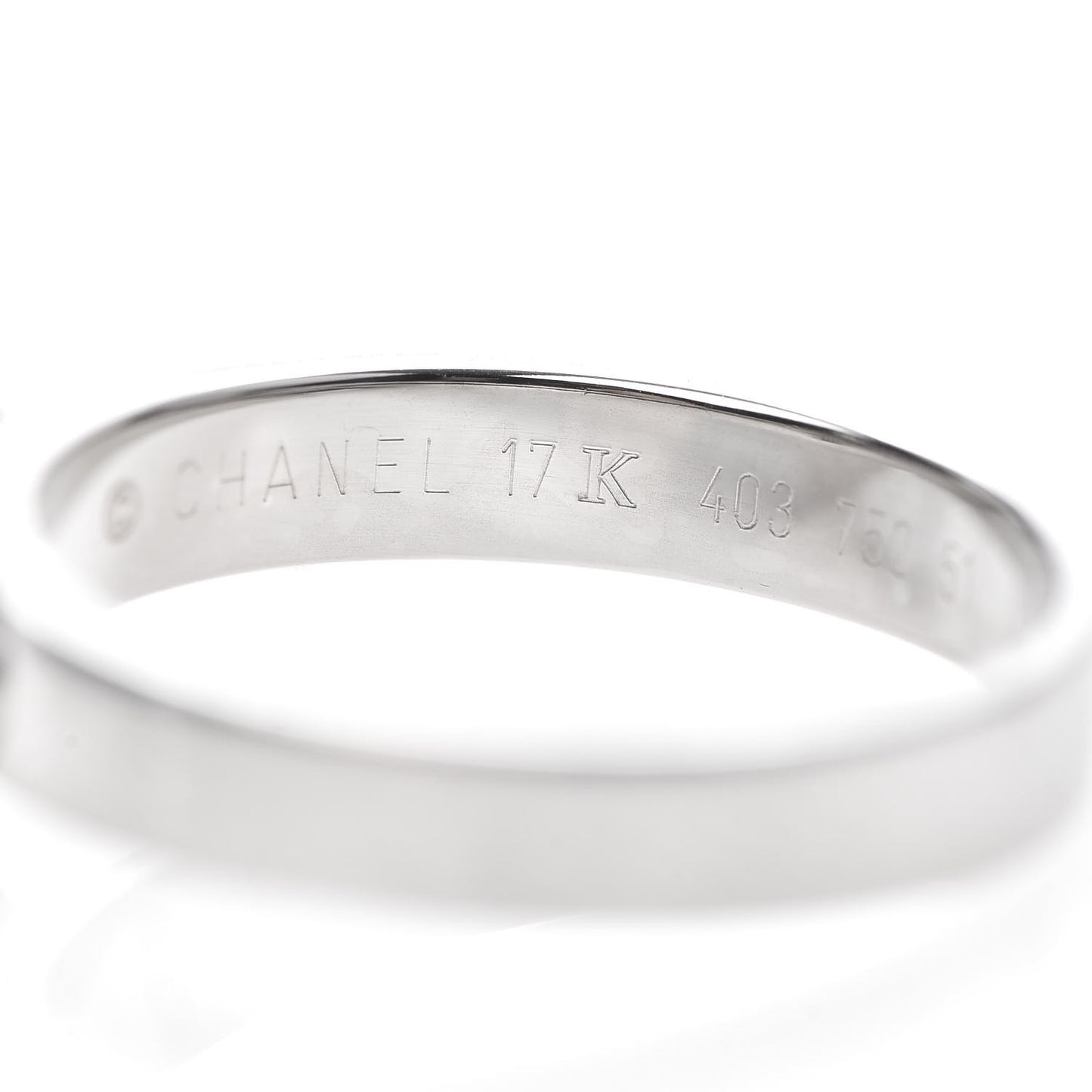 18K White Gold Diamond Camellia Ring 51 5.75