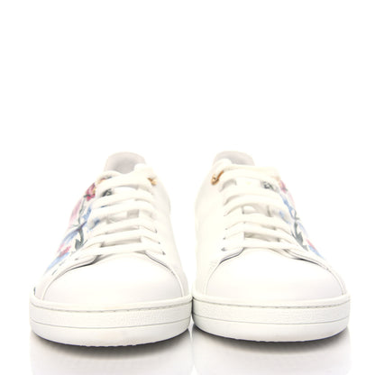 Louis Vuitton Calfskin Floral Frontrow Sneakers 39 White 2 of 11