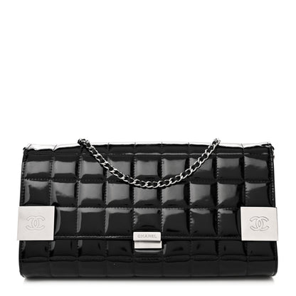 Chanel Patent Chocolate Bar Chain Clutch Black 1 of 11