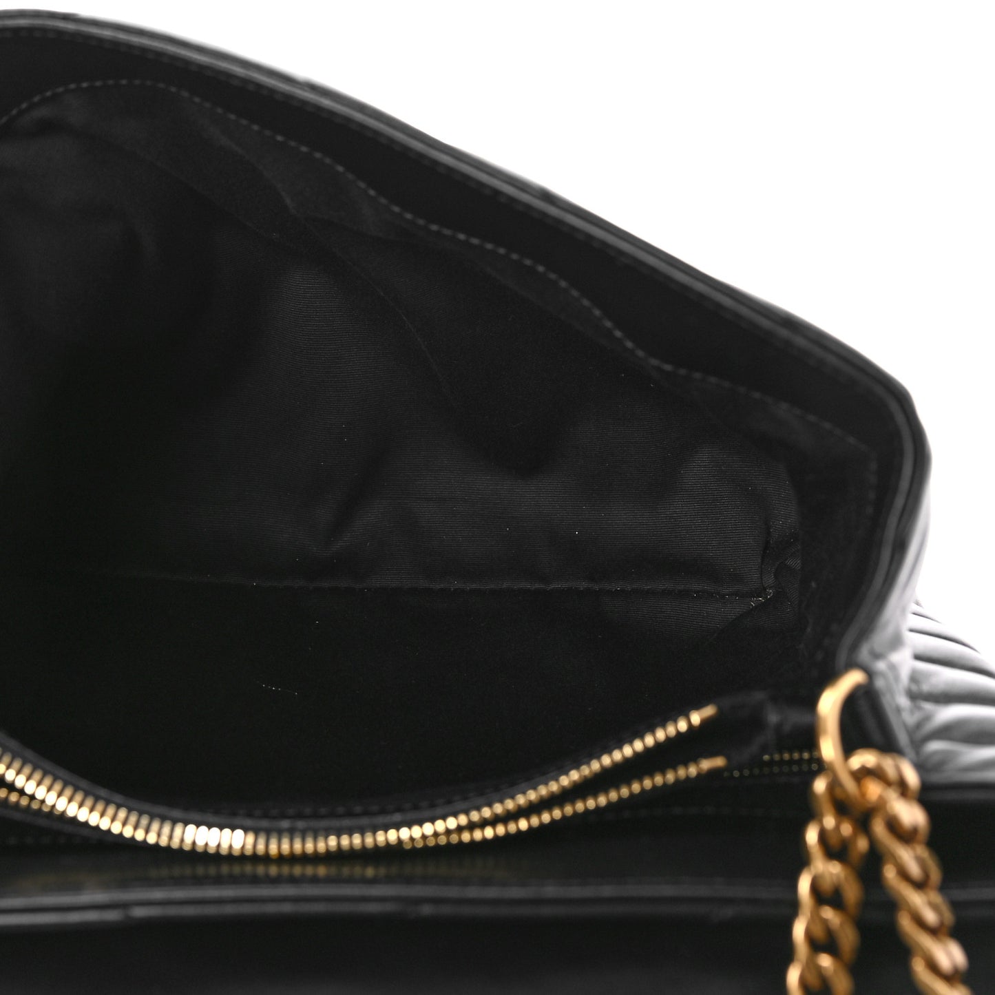 Calfskin Y Quilted Monogram Medium Loulou Chain Satchel Black
