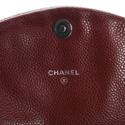 Chanel Caviar Half Moon Wallet On Chain WOC Dark Red 6 of 14