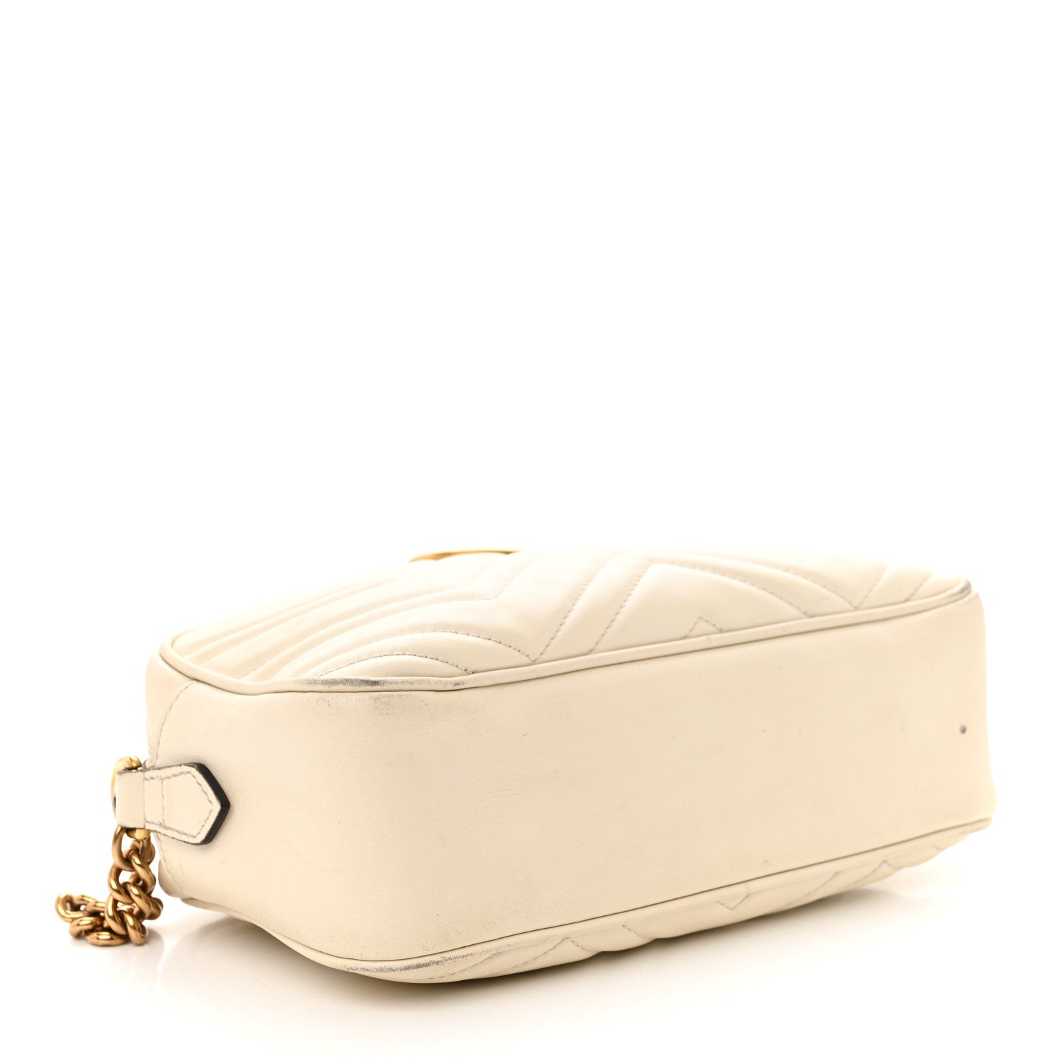 Gucci Calfskin Matelasse Small GG Marmont Chain Shoulder Bag White 4 of 18