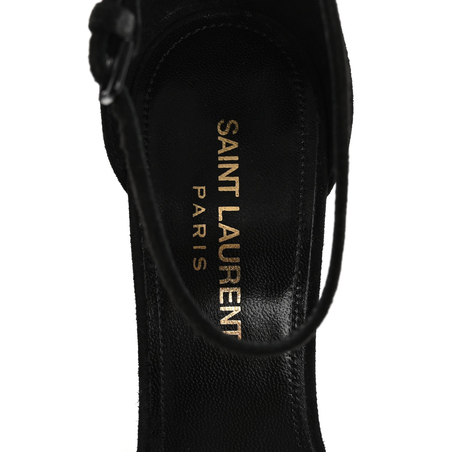 Saint Laurent Suede Lila Wedge Sandals 37 Black 7 of 10