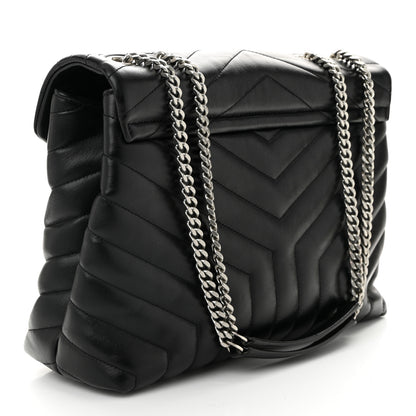 Saint Laurent Calfskin Y Quilted Monogram Medium Loulou Chain Satchel Black 3 of 10