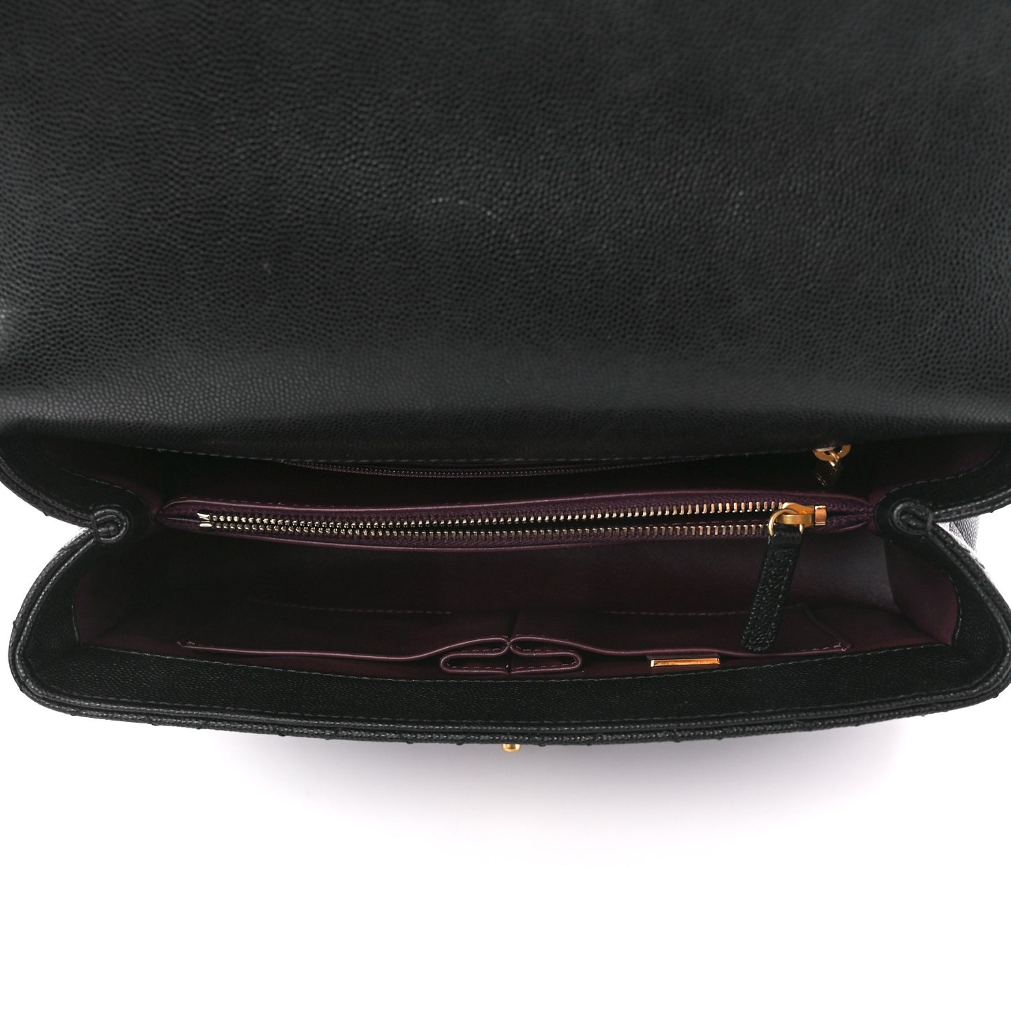 Caviar Quilted Small Coco Chain Handle Flap Black