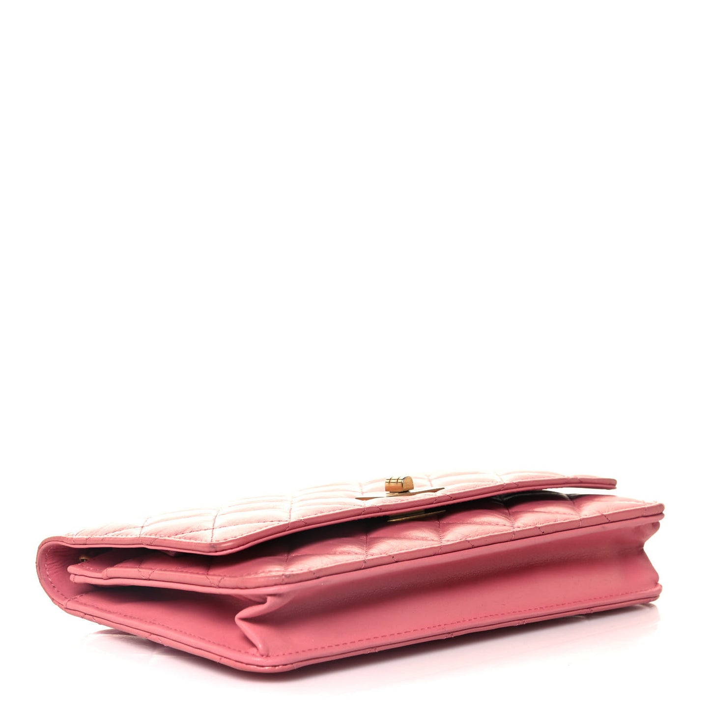 Aged Calfskin Quilted Reissue Wallet On Chain WOC Pink