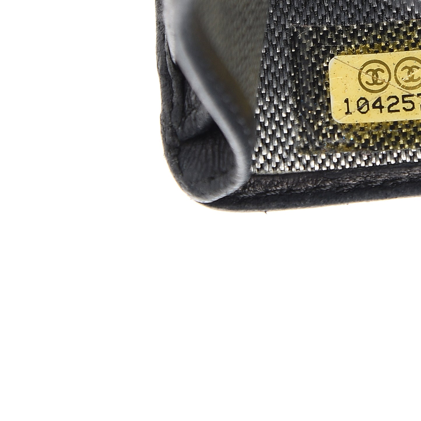 Lambskin Vertical Quilted Card Holder Black