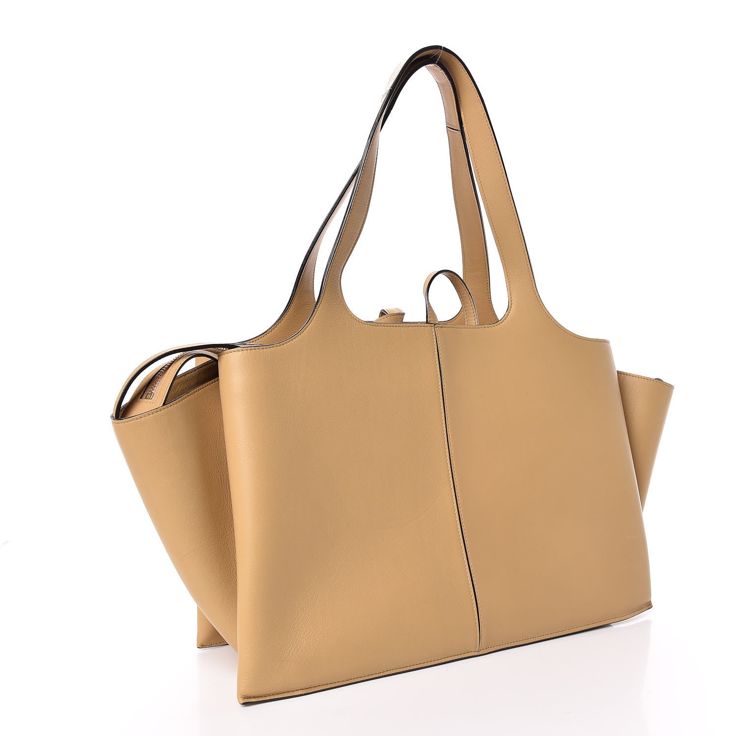 Celine Supple Natural Calfskin Medium Tri-Fold Bag Sand 3 of 11