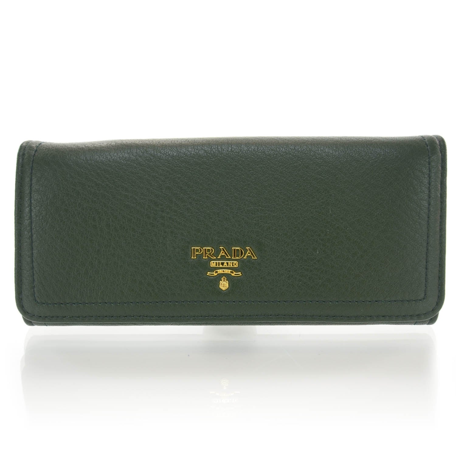 Prada Vitello Daino Flap Wallet Foresta 1 of 7