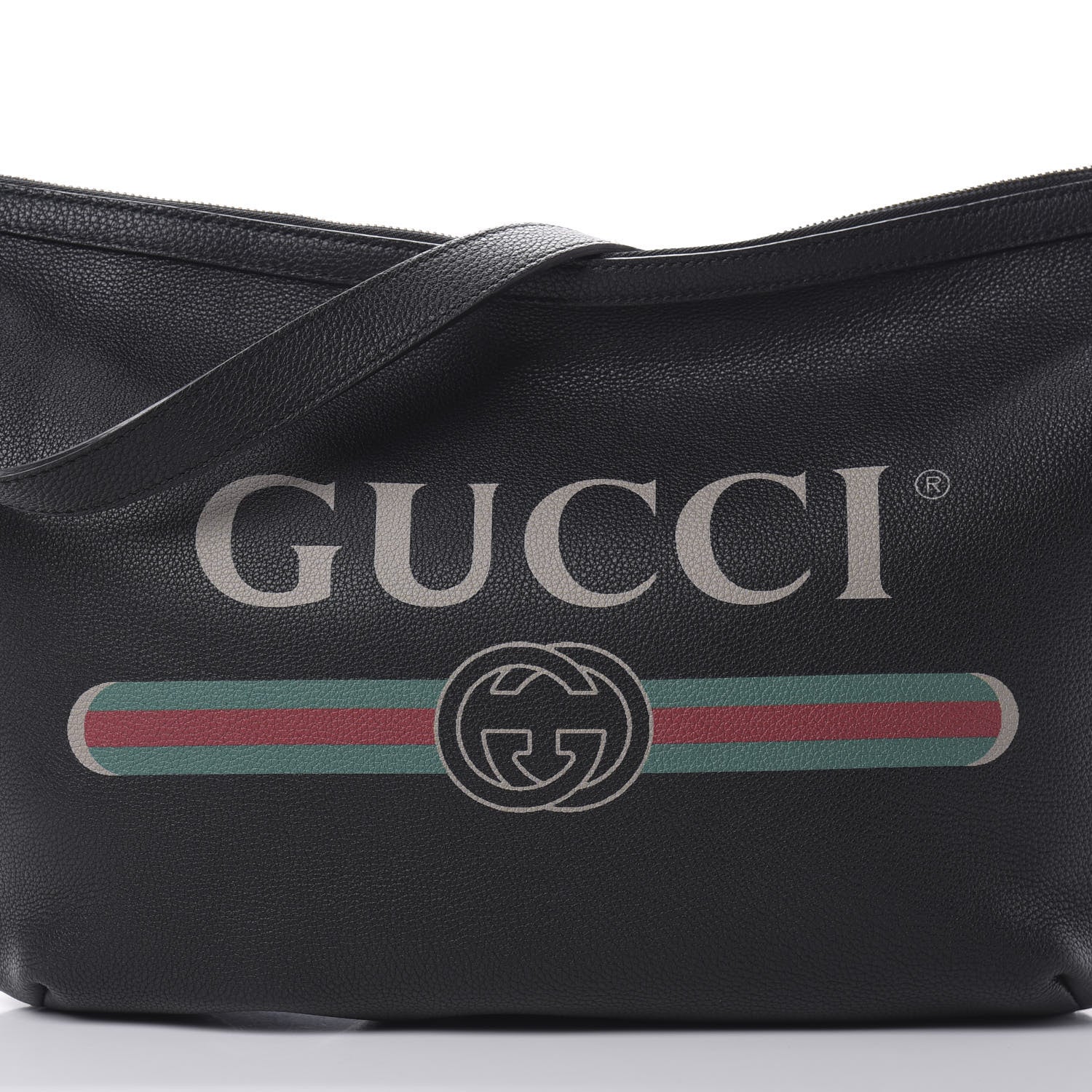 Gucci Grained Calfskin Logo Half Moon Hobo Black 8 of 10