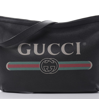 Gucci Grained Calfskin Logo Half Moon Hobo Black 8 of 10