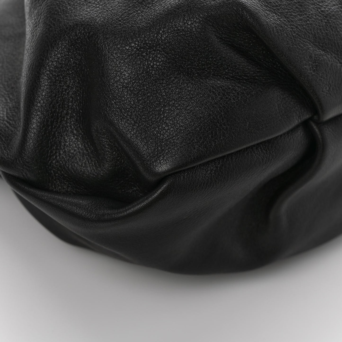 Soft Calfskin Pleated Shoulder Bag Black