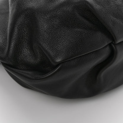 Prada Soft Calfskin Pleated Shoulder Bag Black 8 of 9