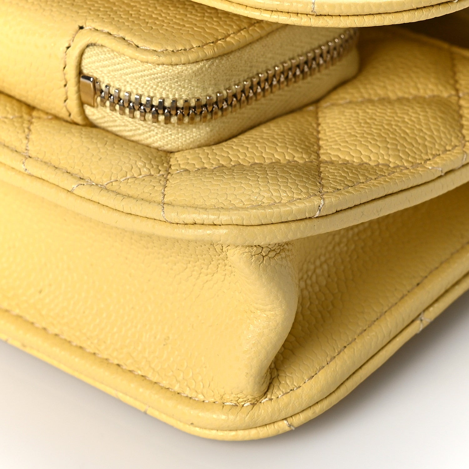 Chanel Caviar Quilted Business Affinity Clutch With Chain Flap Yellow 10 of 11