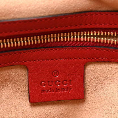 Gucci Apollo Calfskin GG Dadini Embroidered Chain Hobo Hibiscus Red 6 of 11
