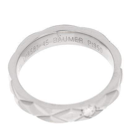 Chanel Platinum Diamond Small Matelasse Solitaire Ring 45 3.25 5 of 5