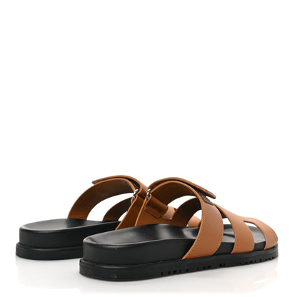 Hermes Calfskin Womens Chypre Sandals 39 Gold 4 of 10