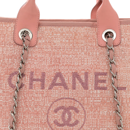 Chanel Straw Lurex Medium Deauville Tote Pink 8 of 14