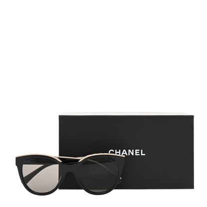 Chanel Acetate CC Butterfly Sunglasses 5414 Black Beige 8 of 8