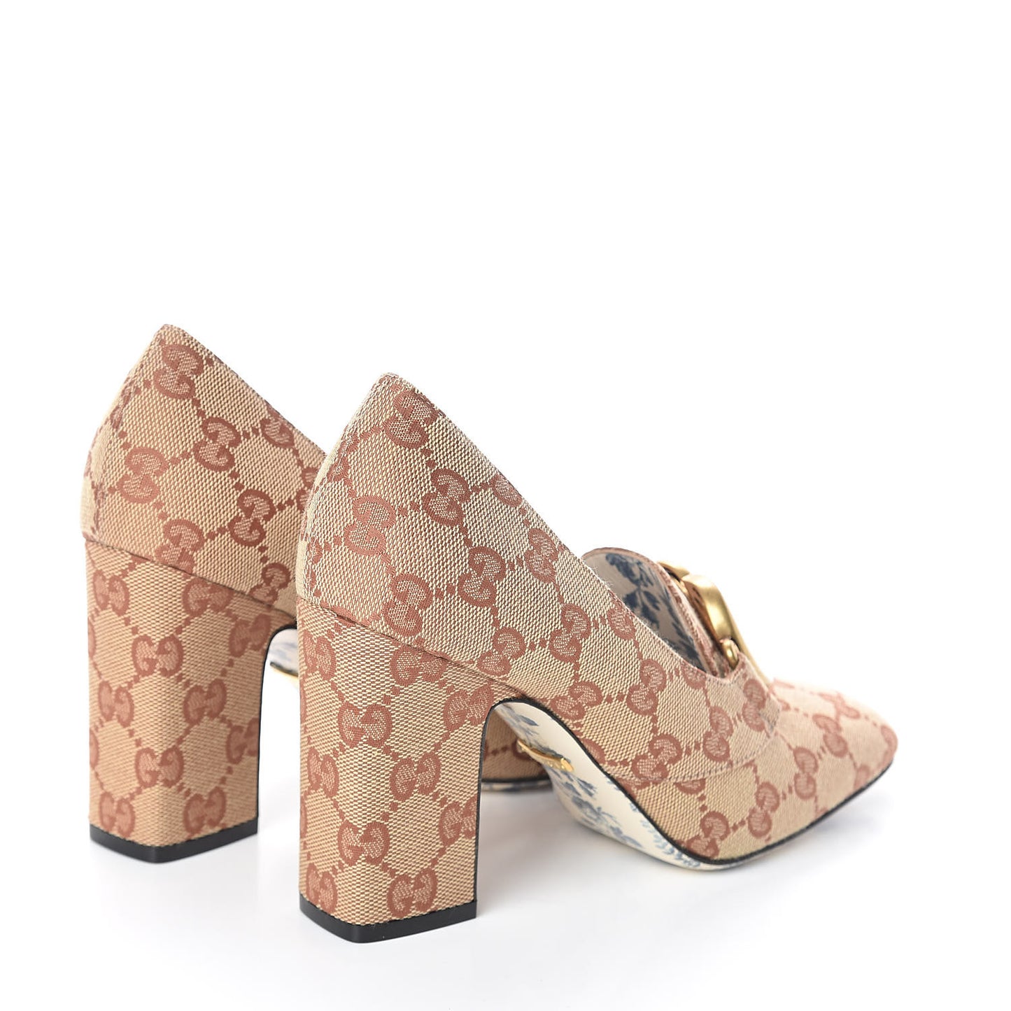 Monogram GG Victoire 95mm Loafer Pumps 36 Beige Ruggine
