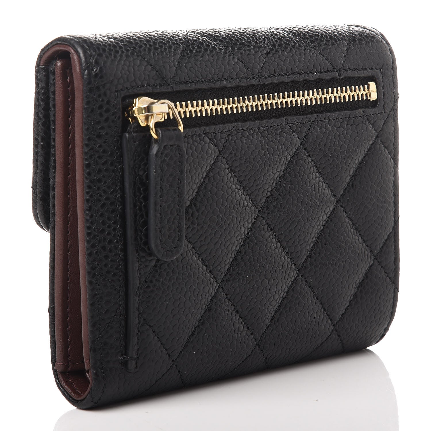Chanel Caviar Quilted Compact Flap Wallet Black 3 of 8