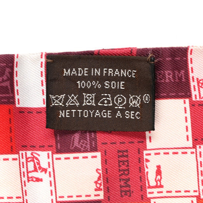 Hermes Silk Bolduc Au Carre Twilly Rouge Bordeaux Creme 4 of 6