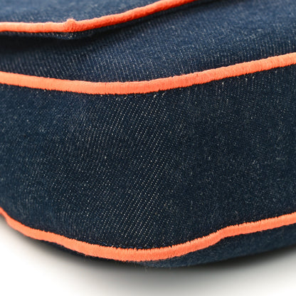 Fendi Denim Large Baguette Blue Arancio Fluo 7 of 10