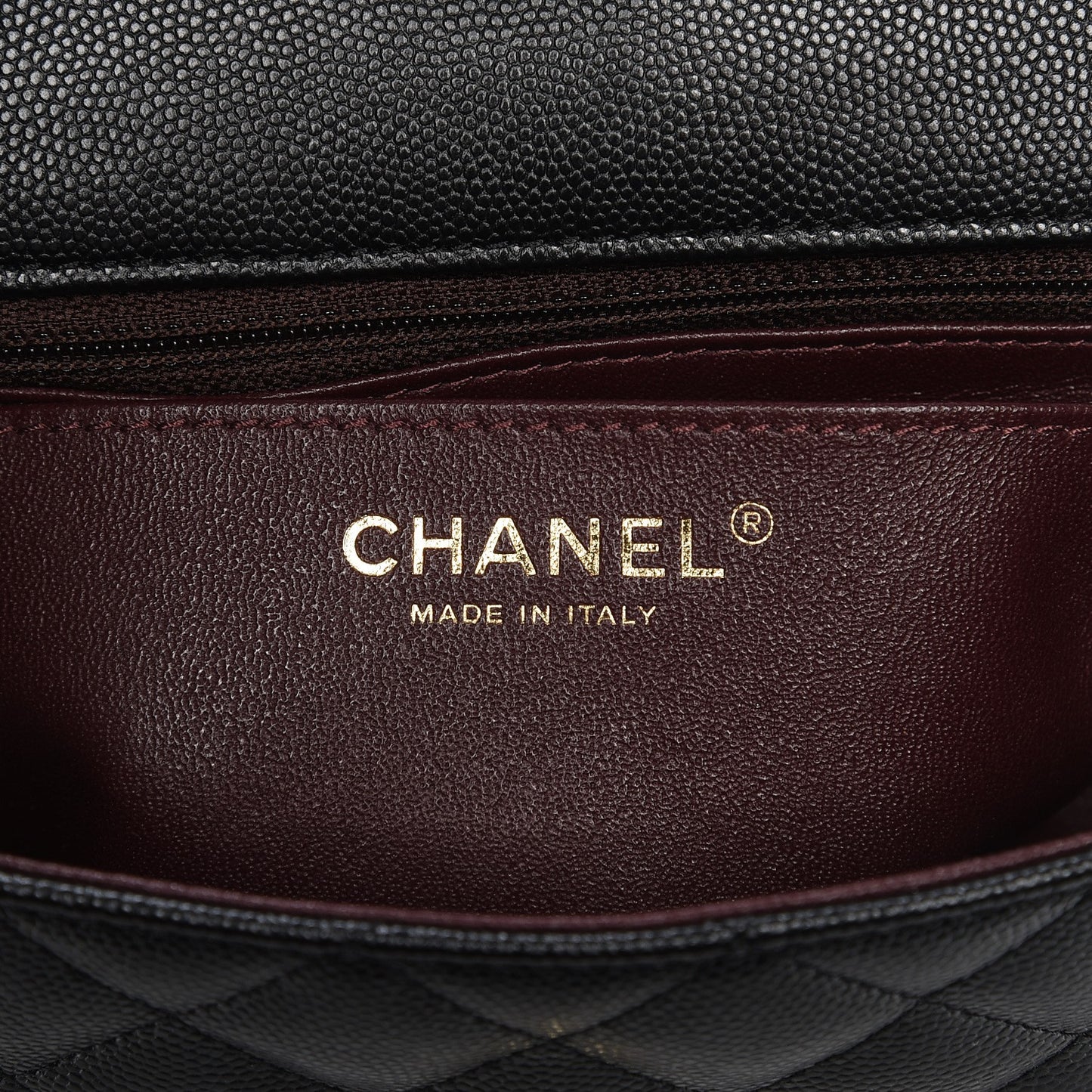 Caviar Quilted Mini Rectangular Flap Black