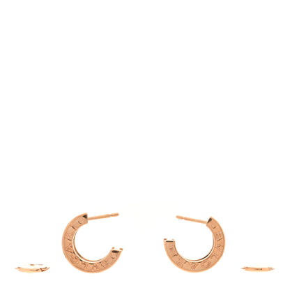 Bulgari 18K Rose Gold White Ceramic B.Zero1 Hoop Earrings 3 of 4
