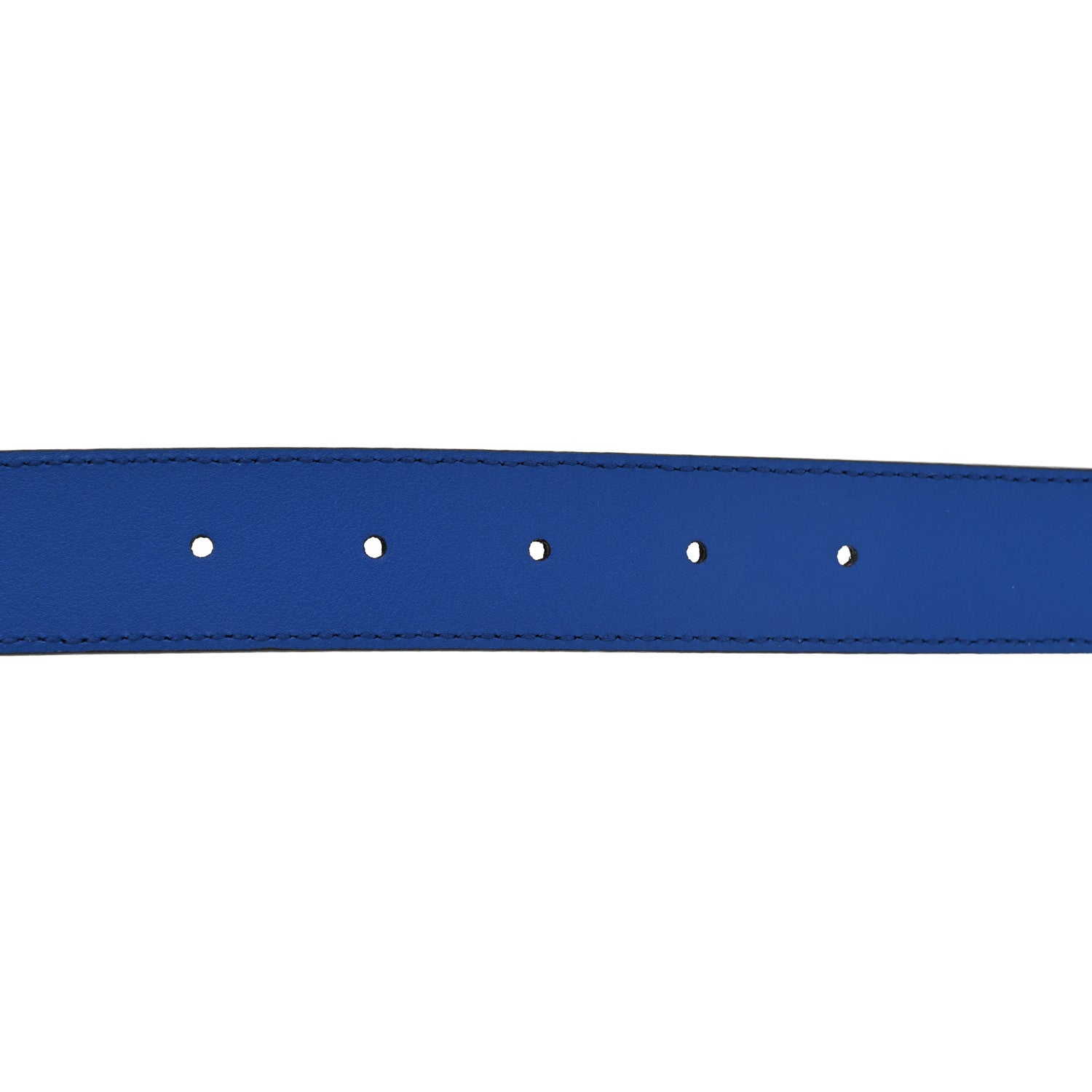 Gucci GG Supreme Monogram Plutone Calfskin Enamel Double G 30mm Belt 85 34 Black Metal Blue 4 of 5