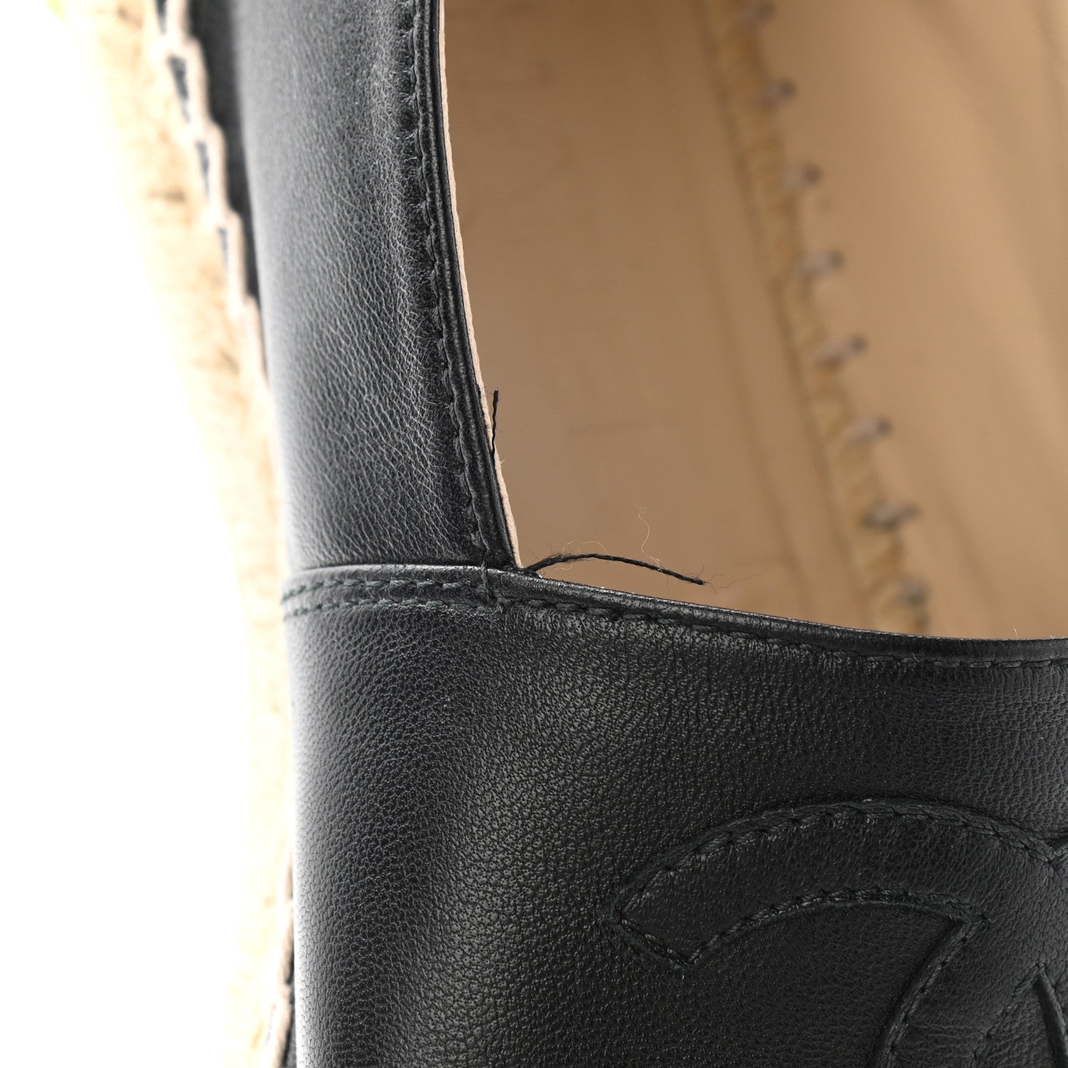 Chanel Lambskin CC Espadrilles 37 Black 10 of 12